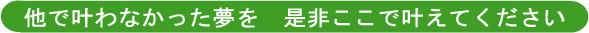 他で叶わなかった夢を叶えて!